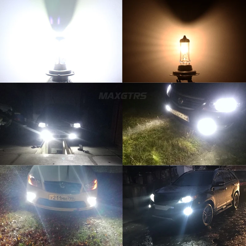 

2x 100w H1 H7 H8 H11 9005 HB3 9006 HB4 H16 881 880 3570 Chip Led Bulb Car Fog Driving Lights Lamp External Light Source Canbus