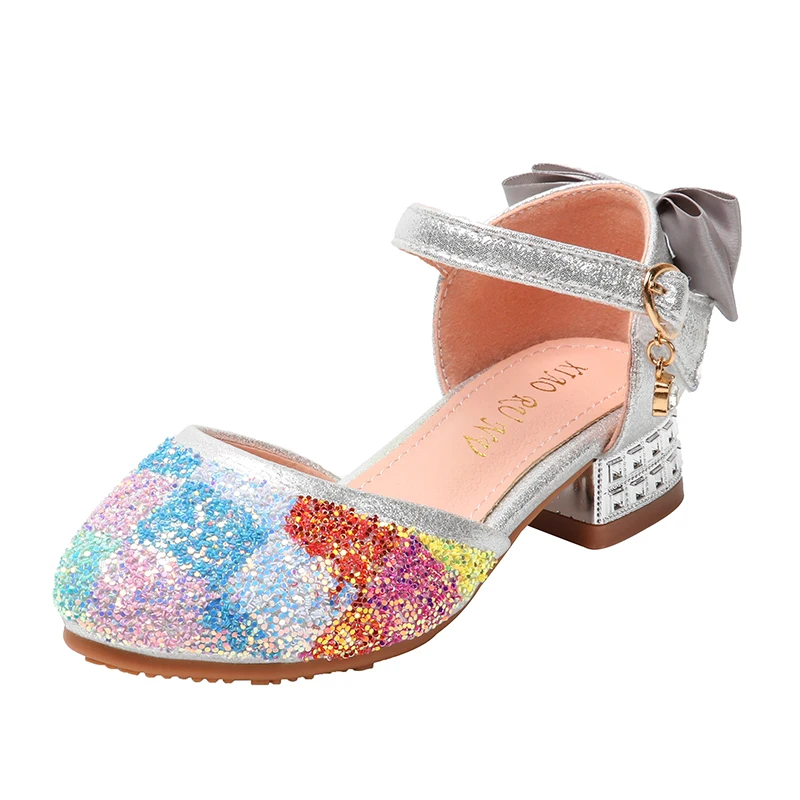 Обувь для детей смешанные Цвет детские сандалии девочек обувь на низком каблуке