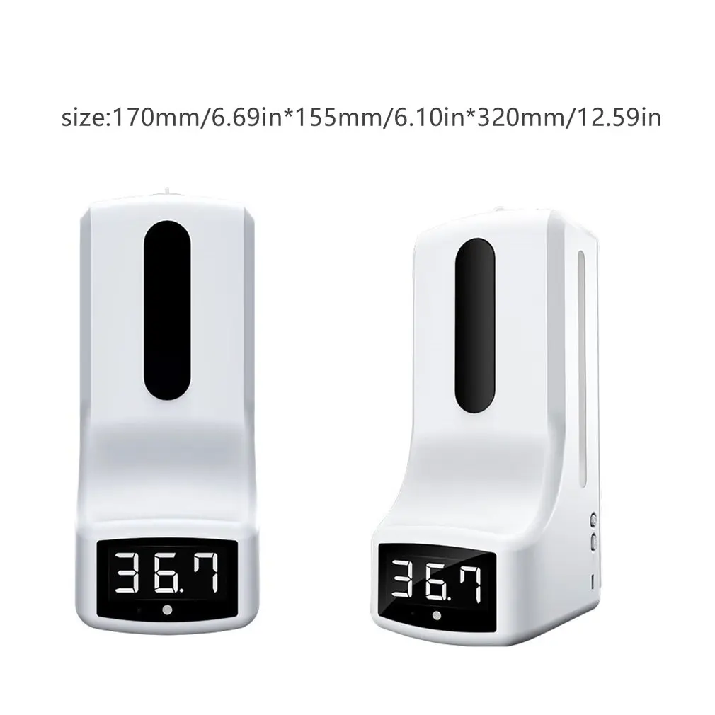 

K9 1000ml Automatic Sensor Free Hand Soap Dispenser Infrared Thermometer Integrated Sanitizer Machine Bathroom Hotel Accessor