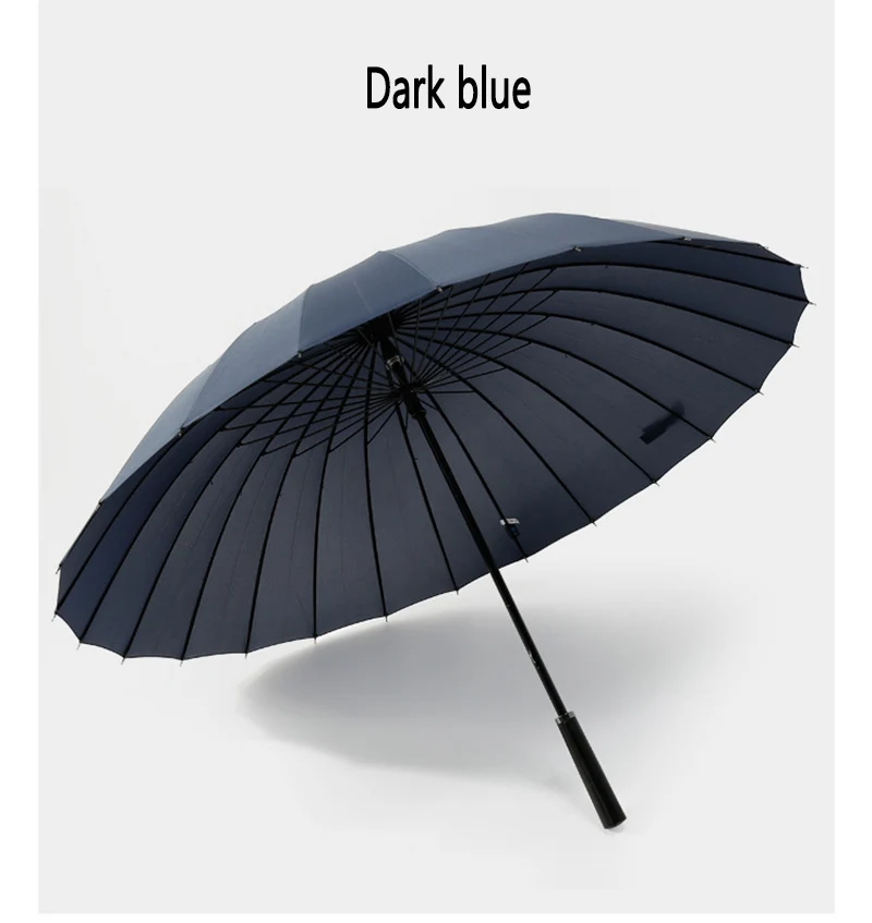 Dark blue Негабаритный мужской открытый сильный атмосферостойкий зонтик дамы 24 к кожаный солнцезащитный козырек для гольфа зонтик мужской подарок длинная ручка зонтик - Цвет: Dark blue