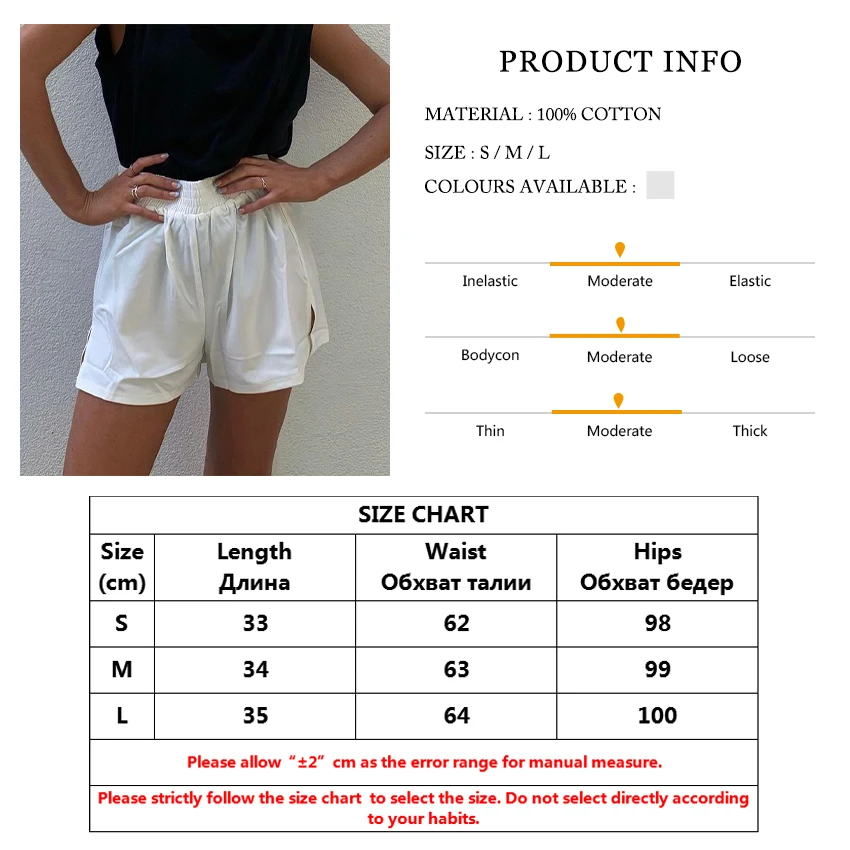 

Clacive Summer White High Waist Shorts Lady Fashion Basic Fitness Loose Women Shorts E Girl Cotton Gothic Female Y2k Split Short