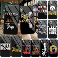 melanin poppin black tpu soft rubber phone cover tempered glass for iphone 11 pro xr xs max 8 x 7 6s 6 plus se 2020 case