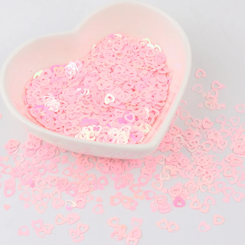 Блестки 4 мм полые пайетки для ногтей в форме сердца ультратонкие лазерные