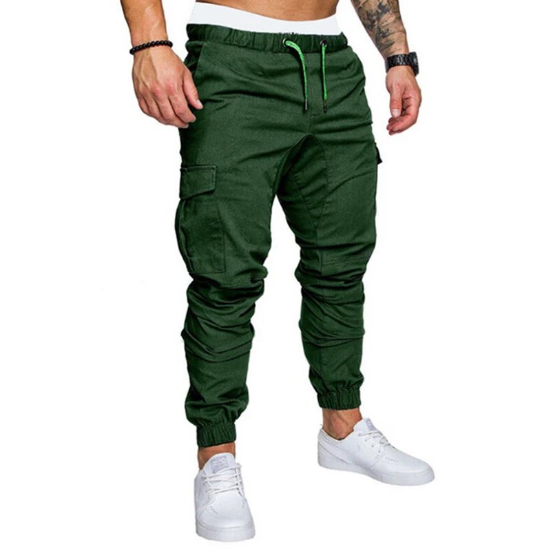 

Men cargo pants Joggers Sweatpants Casual Male Sportswear Solid Multi-pocket Cargo Trousers Hip Hop Harem Pants Slim