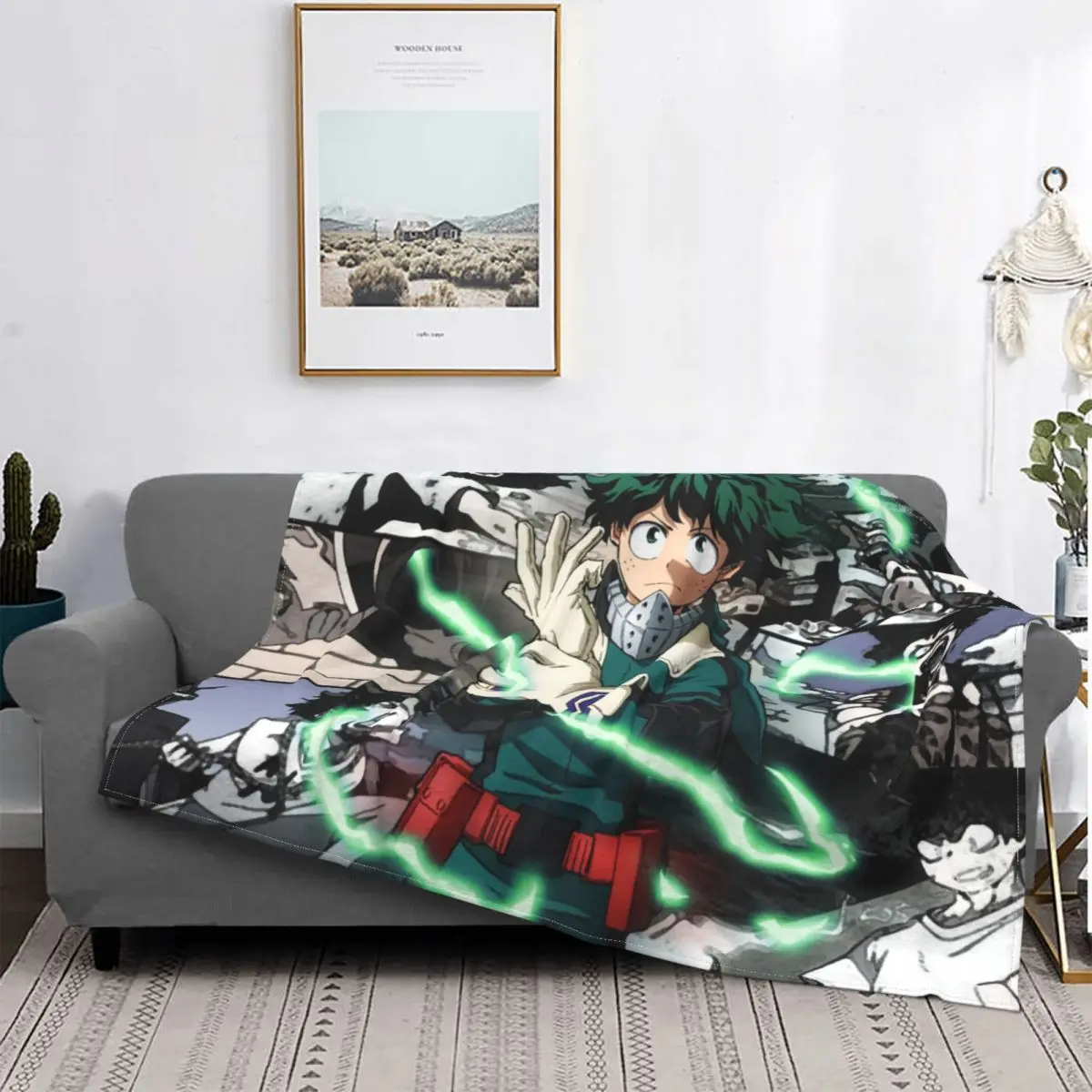 

My Hero Academia Blanket Velvet Soft Boku No Anime Unisex Throw Blanket for Bedroom Couch Bedspreads
