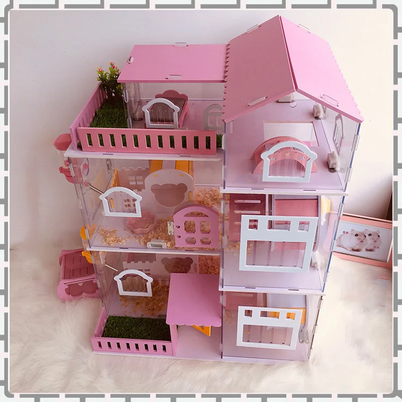 Акриловая клетка для хомяка двухслойная основная виллы маленькая садовая