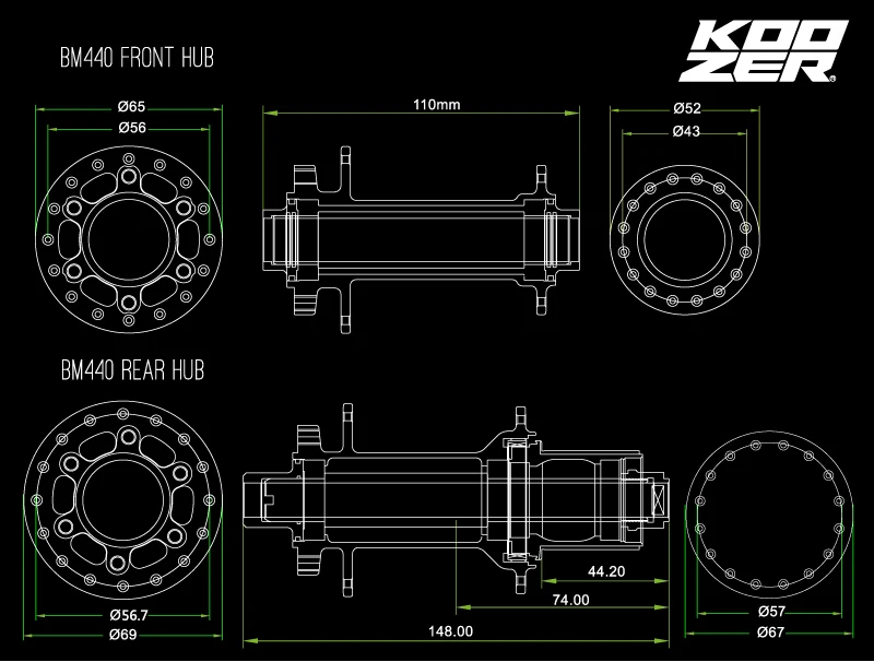 Koozer BM440 72 кликов 6 собачки 32 отверстия ЧПУ горный велосипед диск Тормозные МТБ Boost велосипедные ступицы 110 мм/148 мм 8/9/10/11S или XD Кассетный корпус