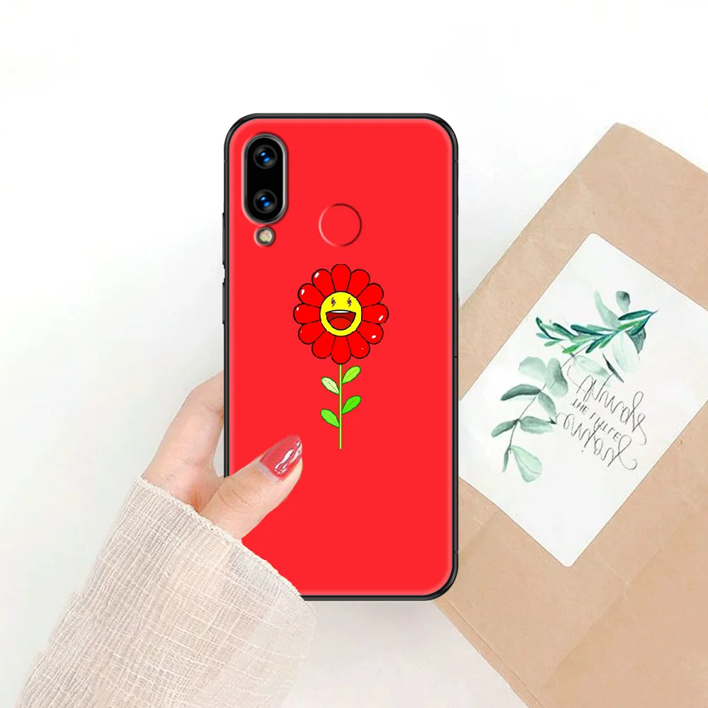 

Murakami Flower Phone case For Huawei Honor 6 7 8 9 10 10i 20 A C X Lite Pro Play black art cell cover 3D funda pretty bumper