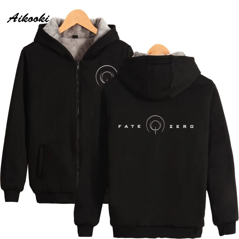 

Hot Sale Fate Stay Night Thicker Hoodie Zipper Men Women Winter Warm Harajuku Anime Villus Thicken Zipper Sweatshirt Clothes