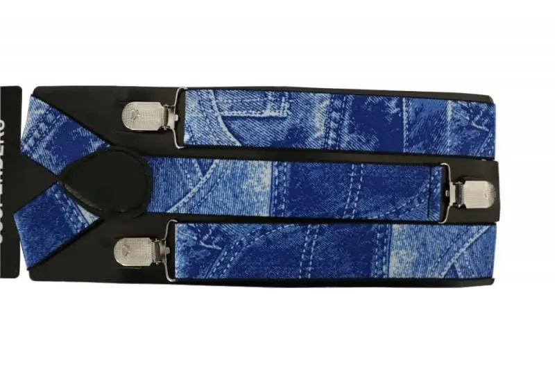 

Mannen Adjustable Adult 3 Clips Belt Strap Elastic Straps New Cowboy Blue Male Suspenders Fashion Braces Jane Pants Bretels
