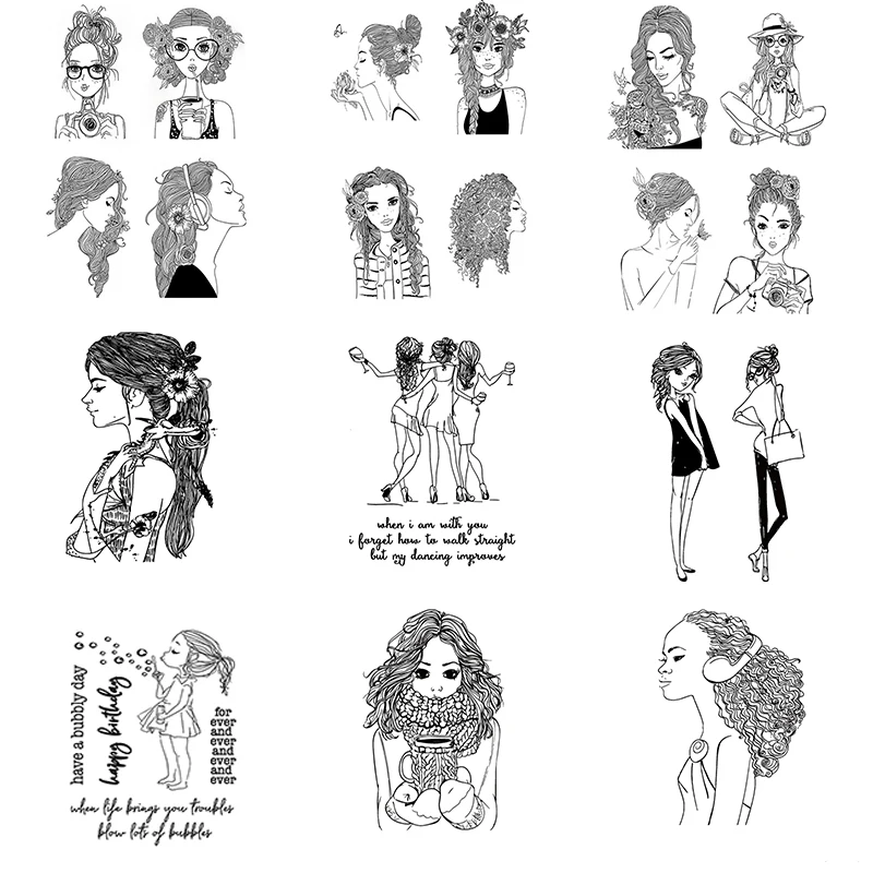 AZSG различные милые девушки/кофейная чашка прозрачный силиконовый