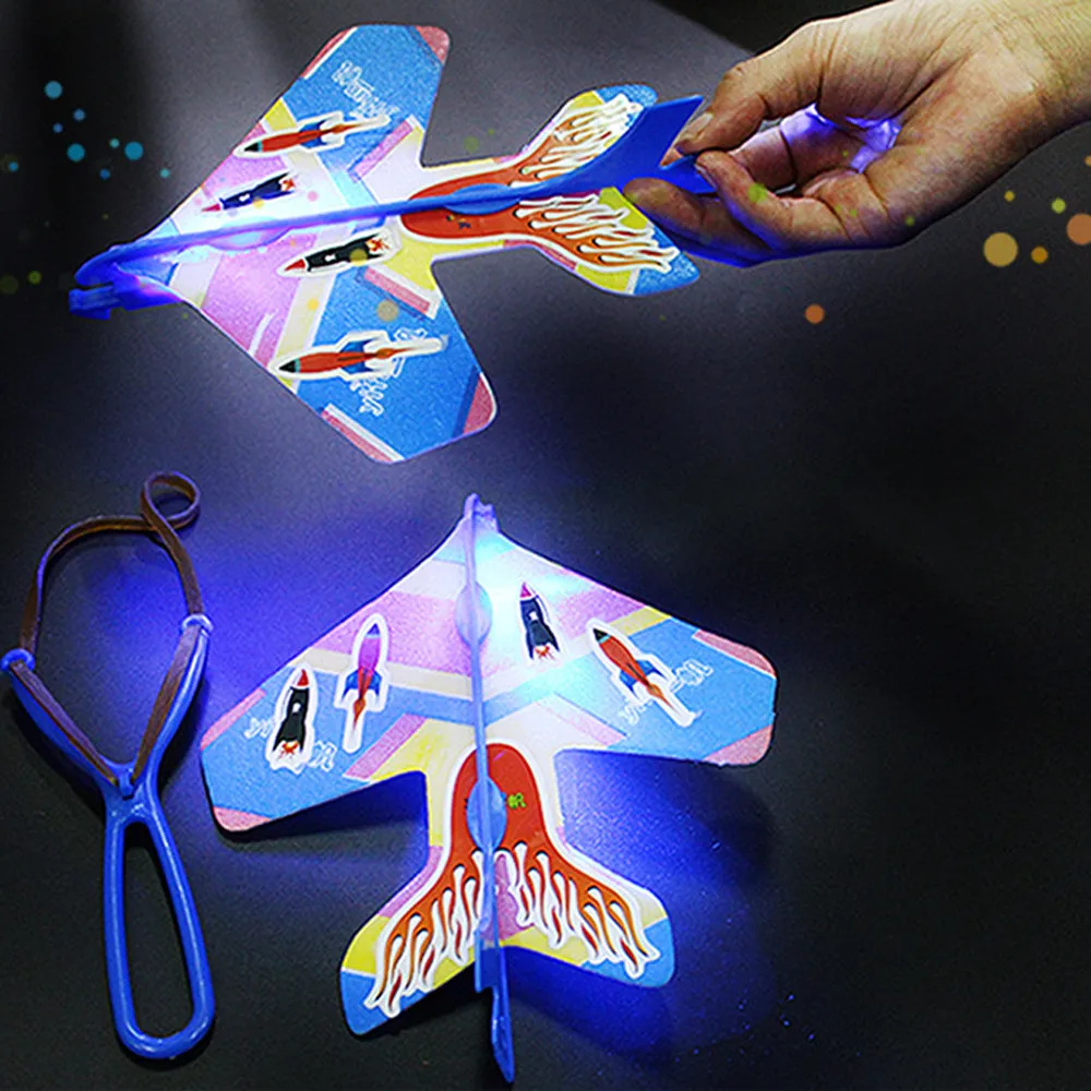 DIY Flash Ejection Cyclotron Light Plane Slingshot Aircraft For Kids Gift Toys | Дом и сад