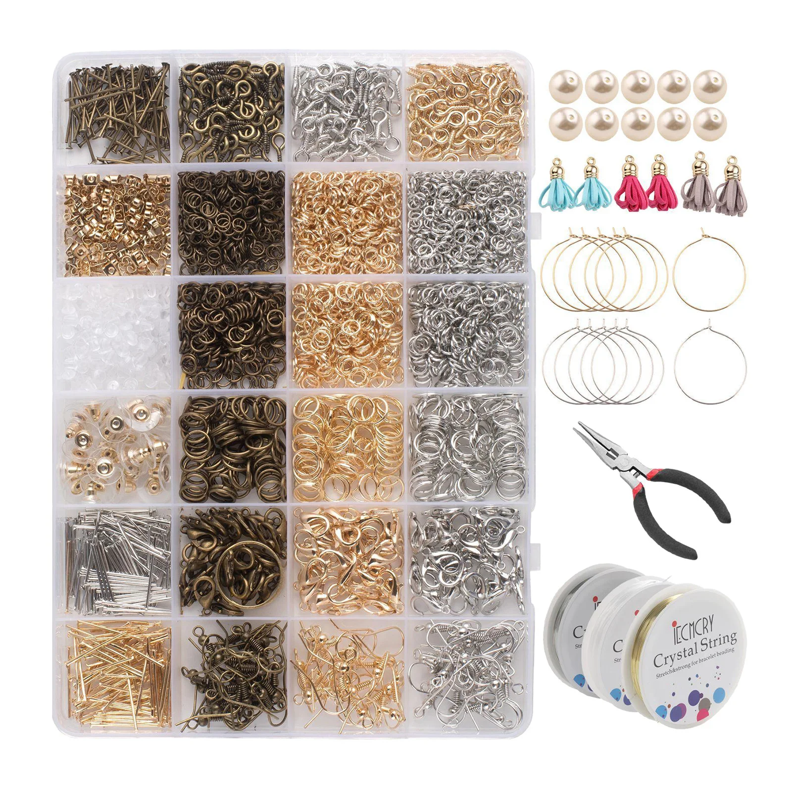 

Assorted Colors Earring Hooks 995Pcs Earring Supplies Kit with One Plier DIY