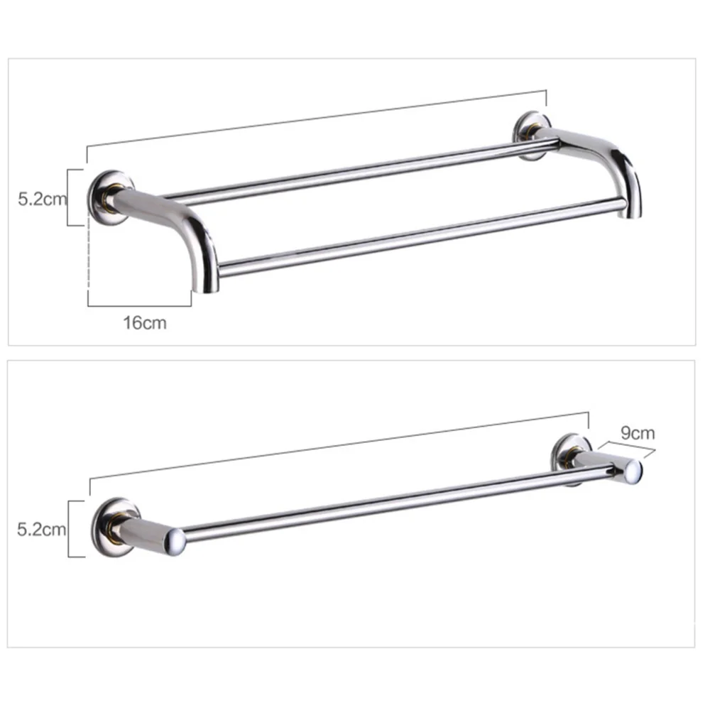 

40CM Stainless Steel Rustproof Towel Rack Bathroom Hanger Towel Pole