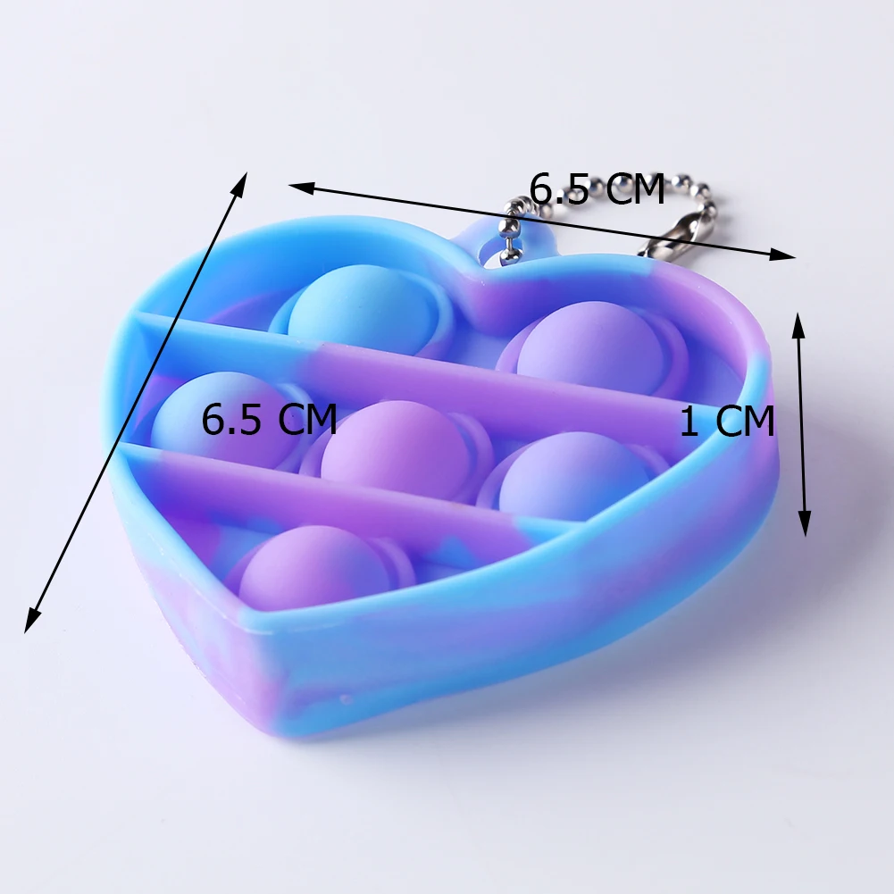 Новый пузырьковый брелок в форме сердца антистрессовый фиджет развивающая