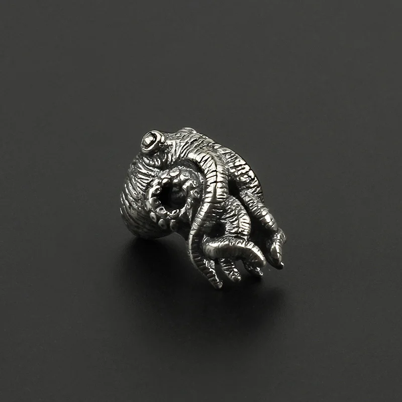 Octopus Knife Beads Brass Squid Beads Umbrella Rope Pendant Vintage Copper Paracord Beads DIY - Цвет: Серебристый