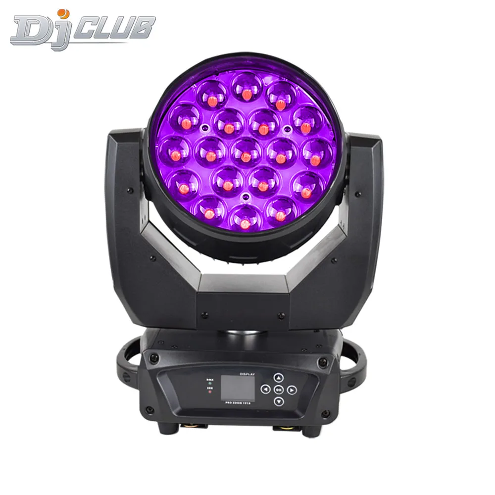 

Lyre Wash Zoom 19X15W Led Moving Head With RGBW 4In1 Beam Dmx 512 DJ Party Lights For Disco Stage Effect Equipment