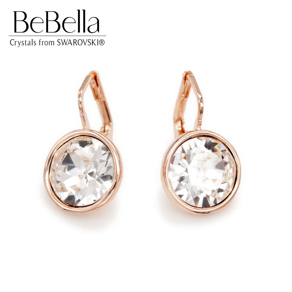BeBella 1 2 см мини Белла пирсинг Висячие серьги кристаллы от Swarovski Позолоченные