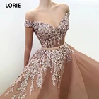 Платье для выпускного вечера LORIE, Элегантное длинное вечернее платье принцессы с объемными цветами и открытыми плечами, размера плюс на заказ