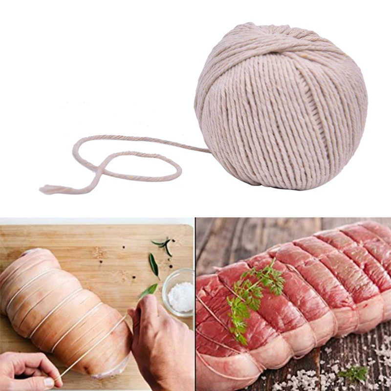 1 Roll 75M Cooking Tools Butcher's Cotton Thread Meat Prep Trussing Turkey Barbecue Strings Meat Sausage Tie Rope Cord