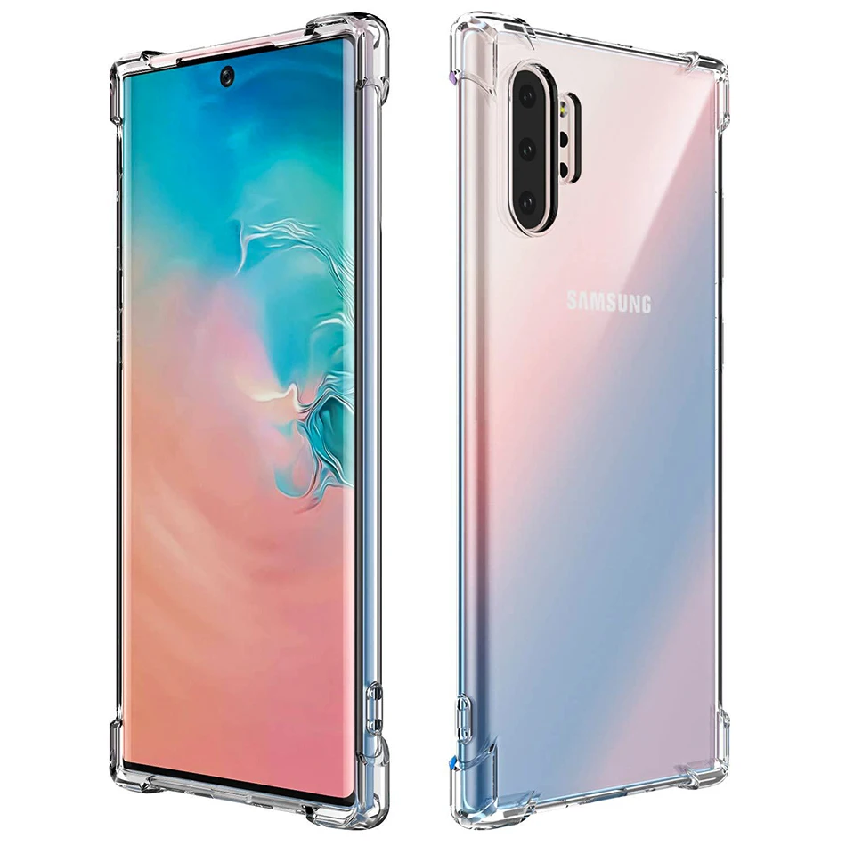 Супер Противоударный прозрачный мягкий чехол из ТПУ для Samsung S20 Ultra S10 S9 S8 Plus Note 10 Pro