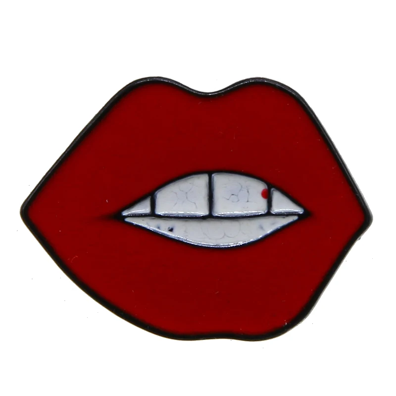 Модные сексуальные эмалированные броши в виде красных губ для женщин брошь