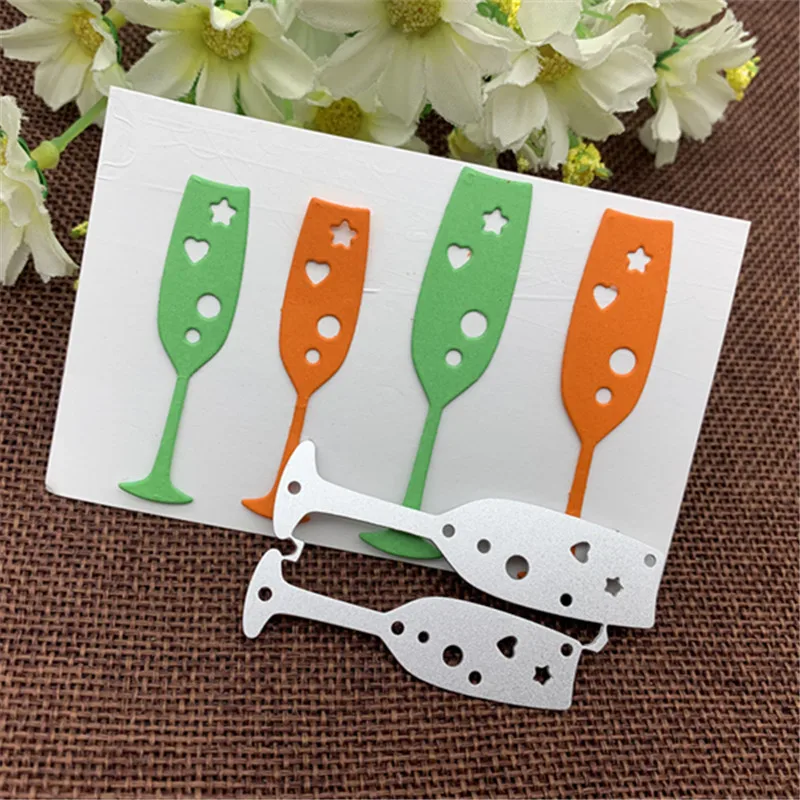 Металлические трафареты для высечки Винных Бокалов кружева карточки сделай сам