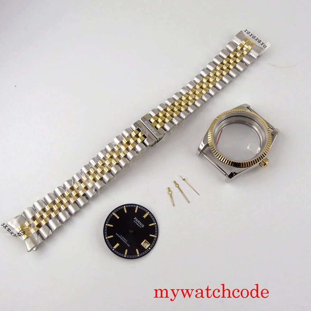 Parnis 36 мм чехол для часов из нержавеющей стали с циферблатом и ремешком сапфировым