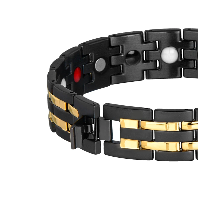 4 в 1 био магнитный браслет черный цвет IPG Золотой сила спортивные браслеты для