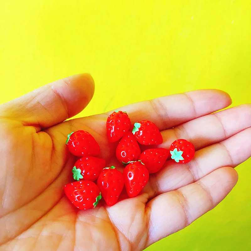 10 strawberry 10 шт. яблоко лимон Тыква банан помидор/Кукольный дом/миниатюры фрукты/милый/Сказочный Садовый Гном/мох Декор террариума/модель/фигурка - Цвет: 10 strawberry