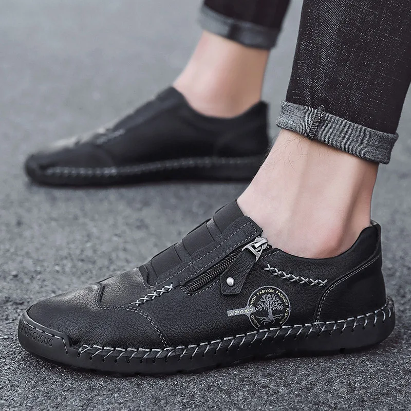 

Pop Autumn Men Casual Shoes Breathable Soft Comfortable Wear-Resistant Flat Shoes Handmade Outdoor Men Sport Shoes Big Size 48