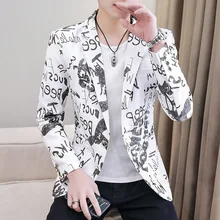 Versão coreana do pequeno terno masculino magro superior 2021 nova primavera e outono tendência bonito casual único terno masculino jaqueta (4)