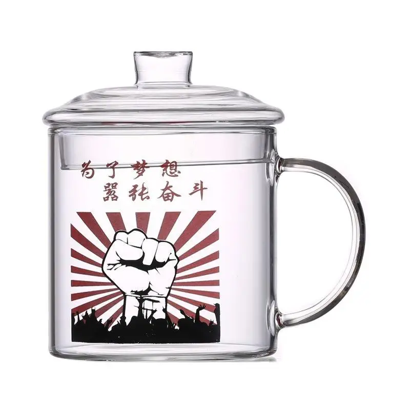 

Glass Large Capacity Antique Big Tea Mug Office Leisure Meeting Restaurant Home Daily Use