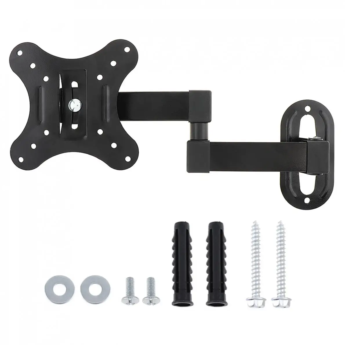 

2PCS 10KG Adjustable 14 - 27 Inch TV Wall Mount Bracket Flat Panel TV Frame Support 15 Degrees for LCD LED Monitor Flat Pan