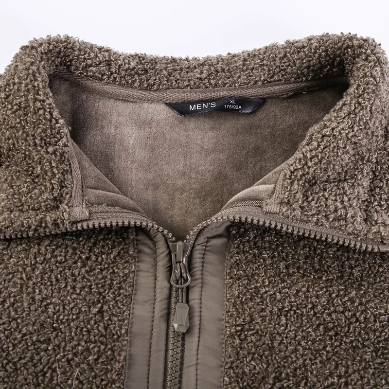 

Lambwool Jackets Men Fashion Casual Thick Jacket Coat Fleece 2020 Autumn Warm Windbreaker Outerwear Male Plus Size 5XL HX555