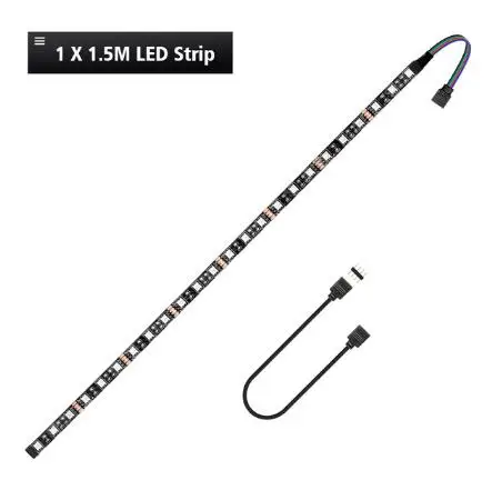 RGB Gaming 5050 Светодиодная лента 4Pin RGB-Header 12V программное управление освещение для компьютерный корпус для ПК Mid Tower DIY Aura Sync M/B - Испускаемый цвет: 1X150cm strip set