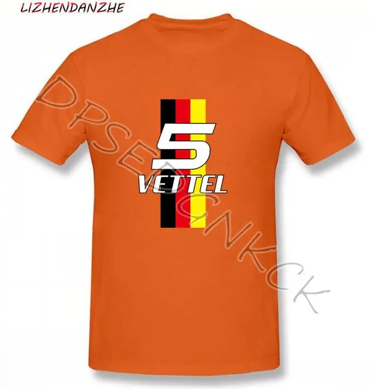 Мужская футболка Sebastian Vettel Number 5 s Ringer F1 Driver автомобильная 099 | одежда