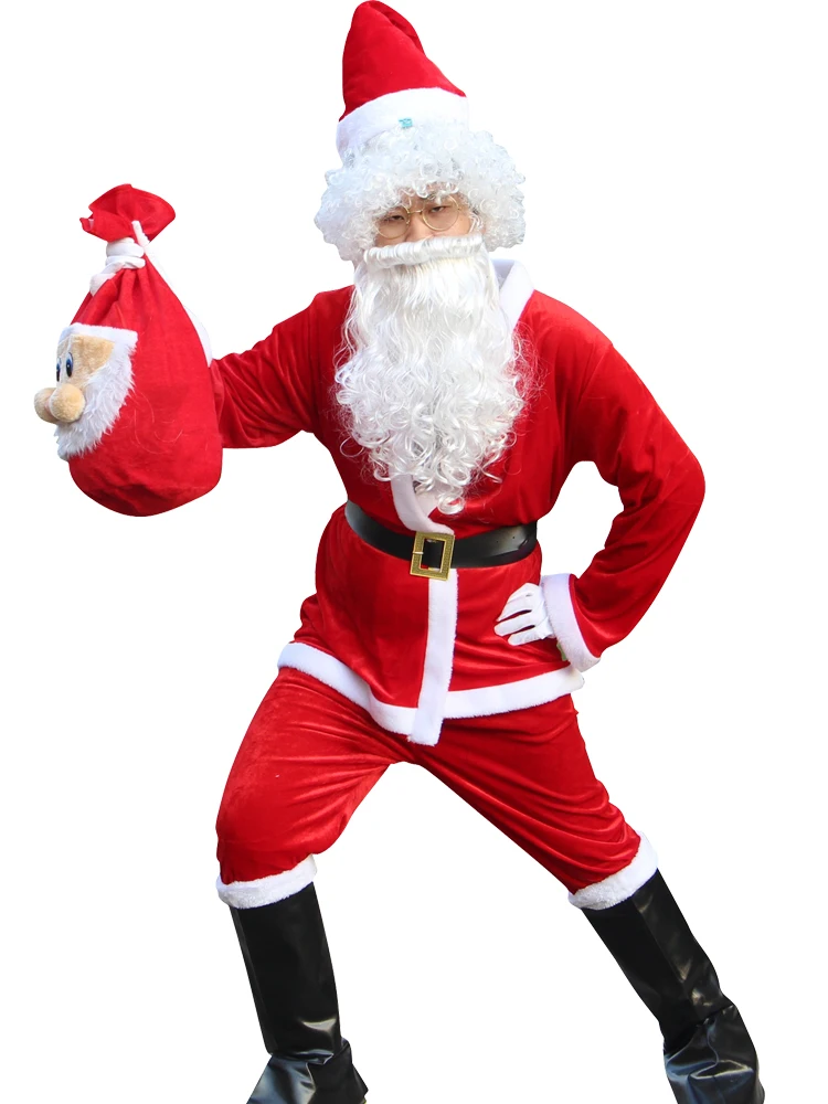 Мужской костюм Санта-Клауса забавный из полиэстера | Тематическая одежда и