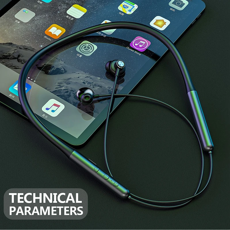 

Y28 Bluetooth 5.0 Magnetic Wireless Sports Earphone In-Ear Waterproof Headphone Touch Control Neck-Mounted Headset with Mic