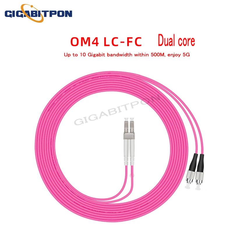 LCUPC TO FCUPC OM4 DX Fiber Optic Patch Cord 2.0MM Fiber Optic Patch Cord Multimode Fiber Optic Patch Cord Fiber 10pcs/Package