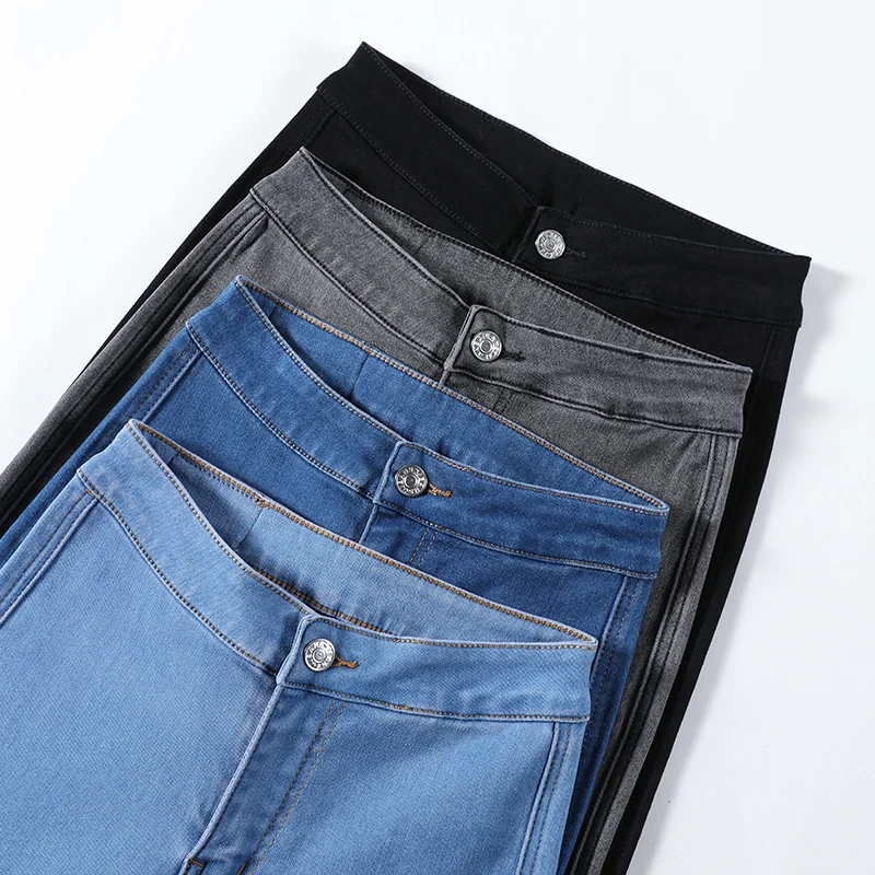 

Джинсы женские эластичные с завышенной талией, джоггеры из денима, винтажная уличная одежда, синие городские брюки, Y2k