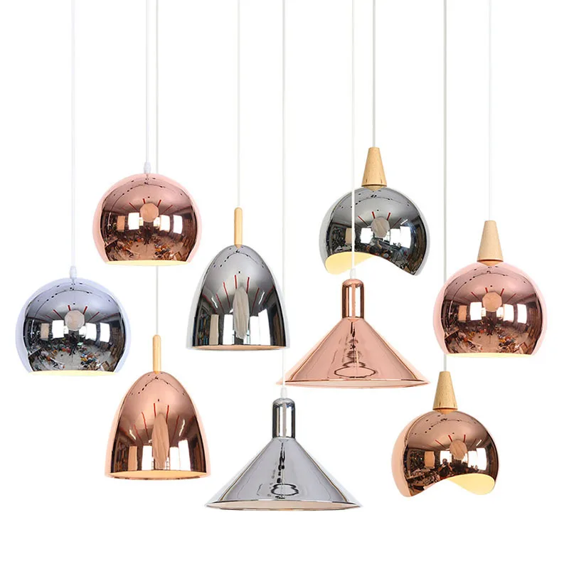 Простая нордическая Подвеска для кафе свет зеркало тени хром розовое золото