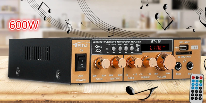 12 В/220 В 360 Вт G919 мини усилитель аудио bluetooth стерео усилитель мощности FM SD HIFI 2CH AMP аудио музыкальный плеер для автомобиля дома
