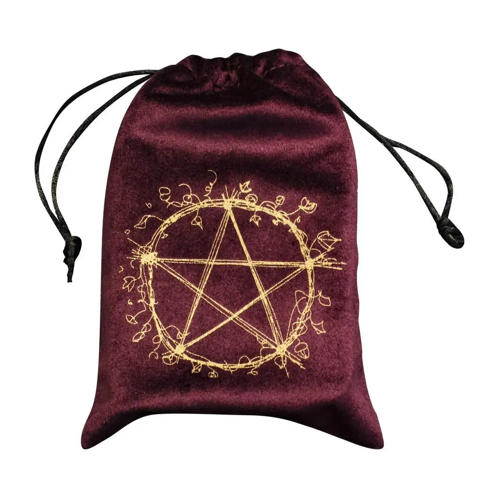

Velvet Pentagram Tarot Storage Bag Divination Drawstring Package Board Games Tarot Card Embroidery Bags Cards Container Bags