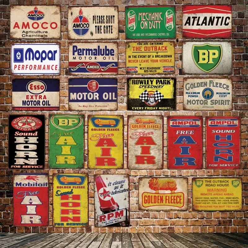 [WellCraft] Castrol Золотой флис BP AMPOL металлические знаки постер винтажная живопись мотор масло пользовательский Декор LT-2025