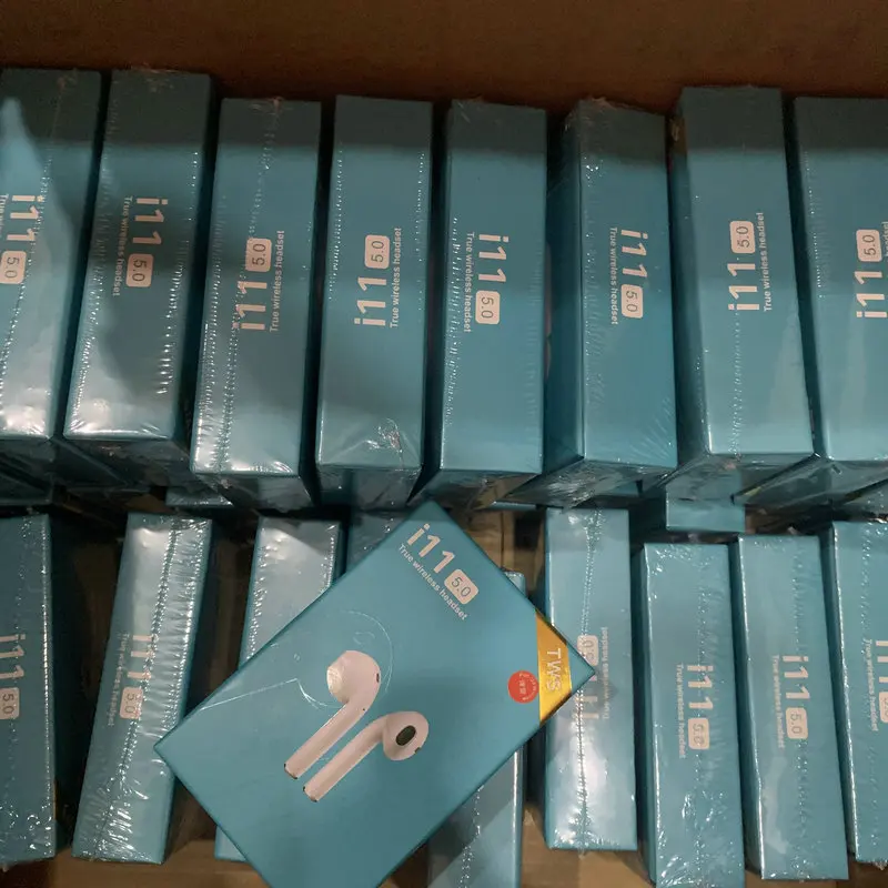 I11 TWS, беспроводные Bluetooth наушники, наушники с близнецами, Мини наушники для i11 5,0, сенсорная синяя коробка