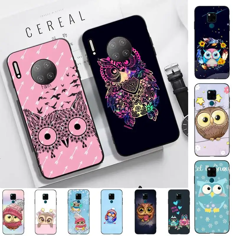 

TOPLBPCS fashion cartoon owl Phone Case for Huawei Mate 20 10 lite pro X Honor paly Y 6 5 7 9 prime 2018 2019