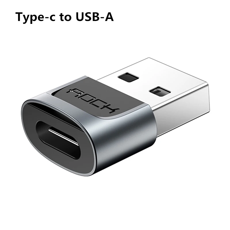 Type-c to USB-A ROCK Micro USB адаптер USB-C 3,1 OTG конвертер тип-c переключатель для Android смартфон зарядное устройство разъем для передачи данных - Цвет: Type-c to USB-A