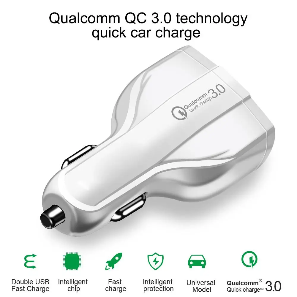 Автомобильное зарядное устройство Type C быстрая зарядка 7A QC 3 0 двойной Usb адаптер
