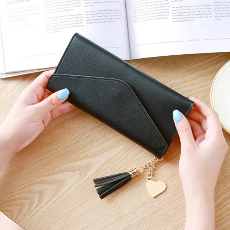 Женские кошельки простые на молнии черный белый серый длинный кожаный клатч